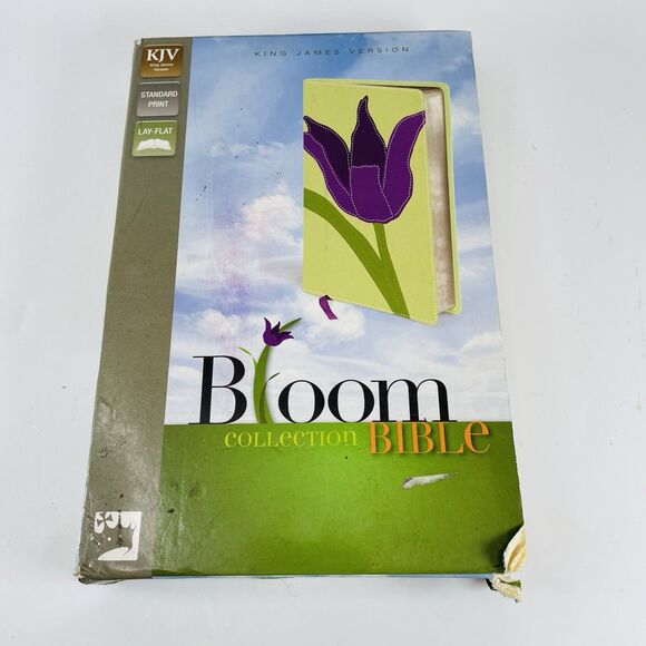 KJV BLOOM COLLECTION BIBLE Zondervan Soft Faux Leather Red Letter Lay Flat Tulip - Picture 12 of 16